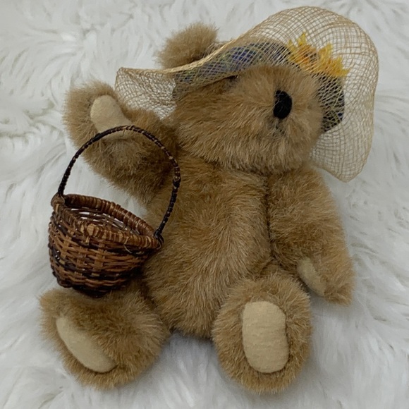 Collectible Bear With Bow Tie, Basket, & Hat - Picture 11 of 12
